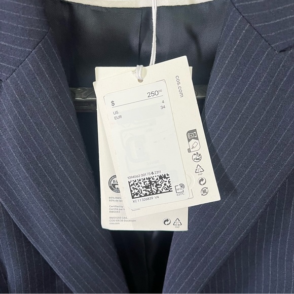Cos women’s pinstripe blazer - size 4 - Picture 8 of 16